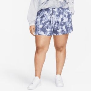 Tie Dye Blue and White Short Women Plus Size 3X